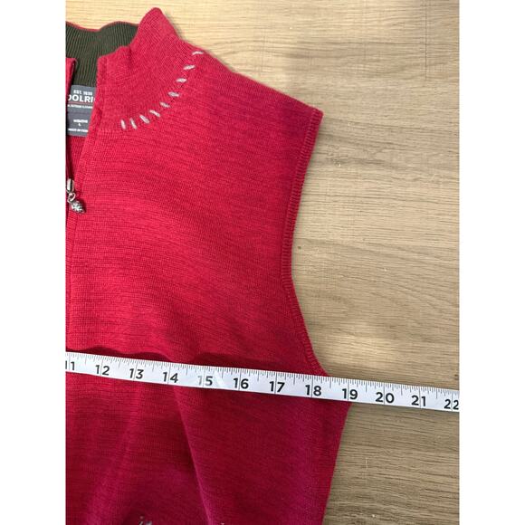 Vintage Woolrich Womens Large Cardigan Sweater Vest Holly Classic Red L - Picture 4 of 8